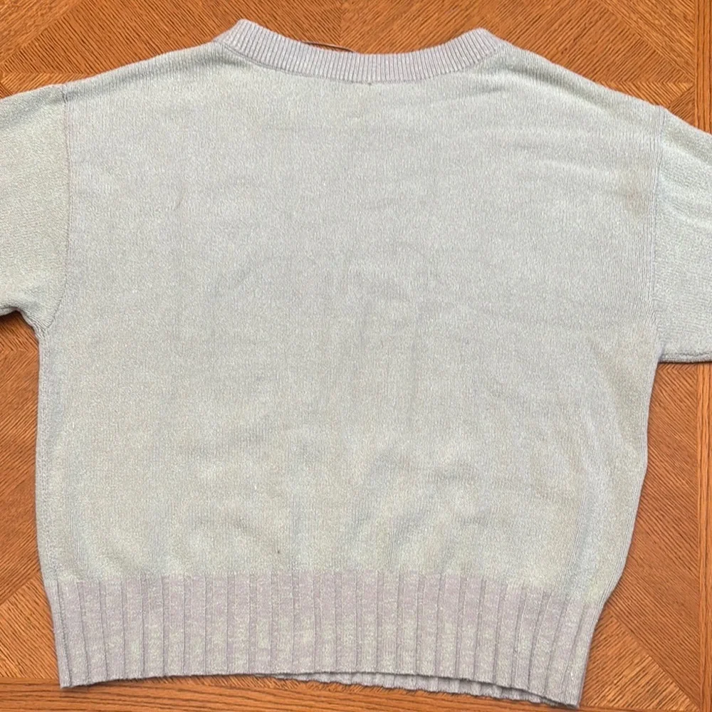 Free People Street Fair Light Green Oversized Crew Neck Sweater Size Large - Picture 5 of 6
